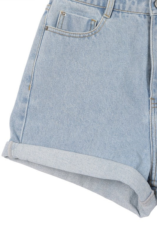 Penny Roll Up Denim Shorts