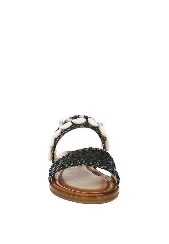 Camille Coastal Raffia Slip On Sandals