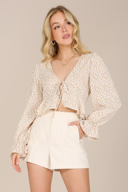 Rhea Floral Ruffle Top