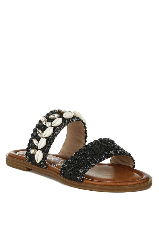 Camille Coastal Raffia Slip On Sandals