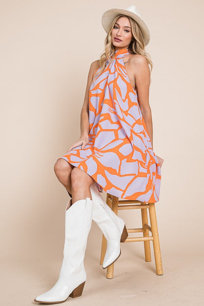 Heidi Resort Print Halter Dress