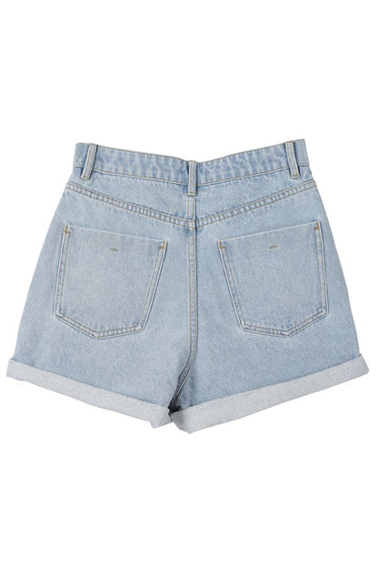 Penny Roll Up Denim Shorts