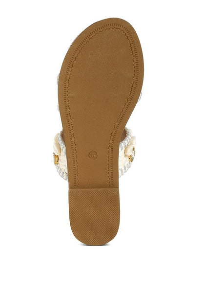 Camille Coastal Raffia Slip On Sandals