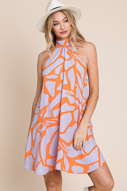 Heidi Resort Print Halter Dress