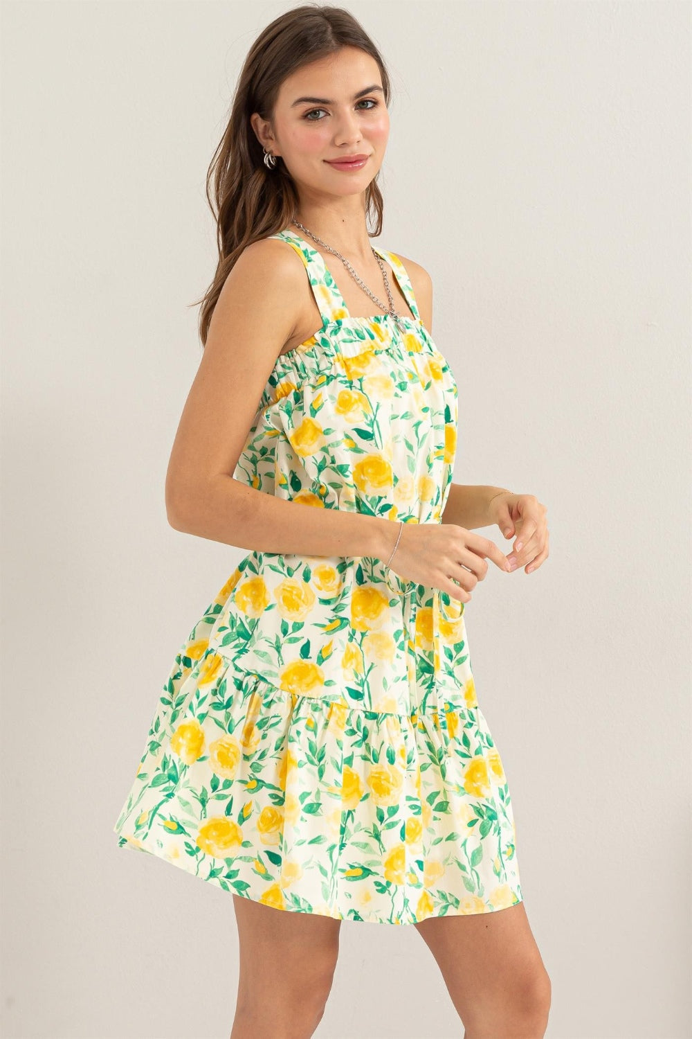 Kaliani Floral Tie Mini Dress