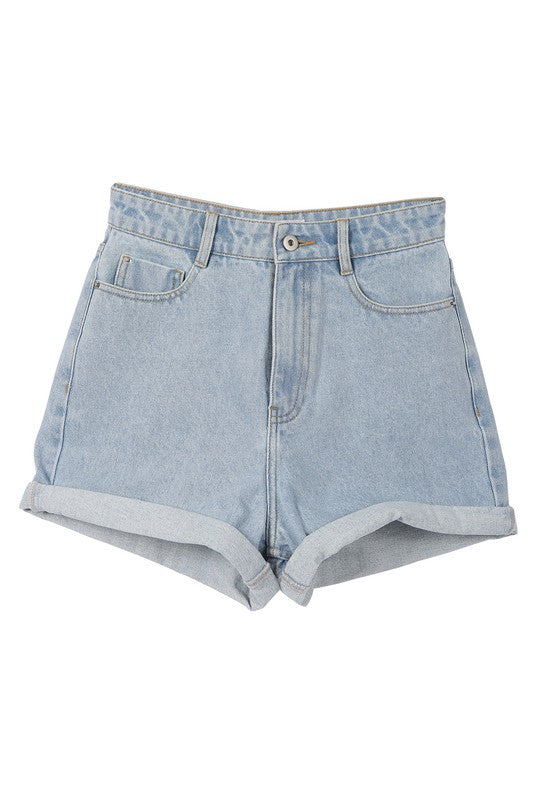 Penny Roll Up Denim Shorts