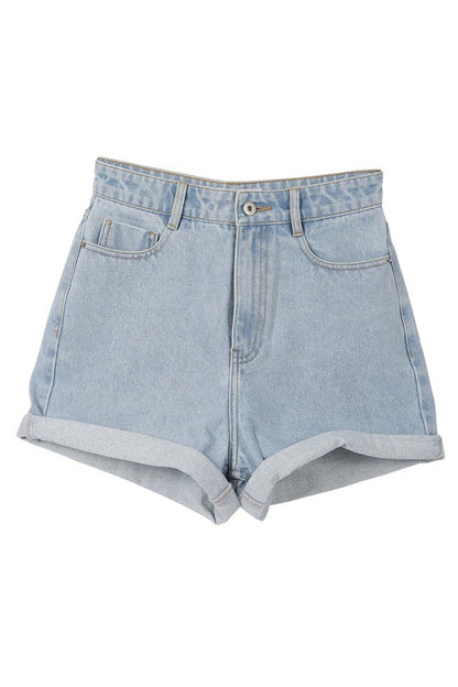 Penny Roll Up Denim Shorts