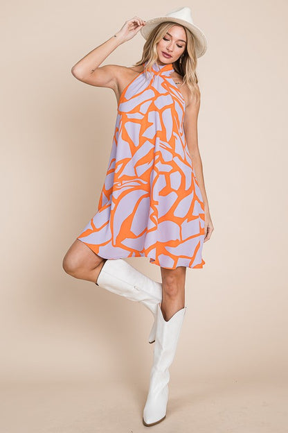 Heidi Resort Print Halter Dress