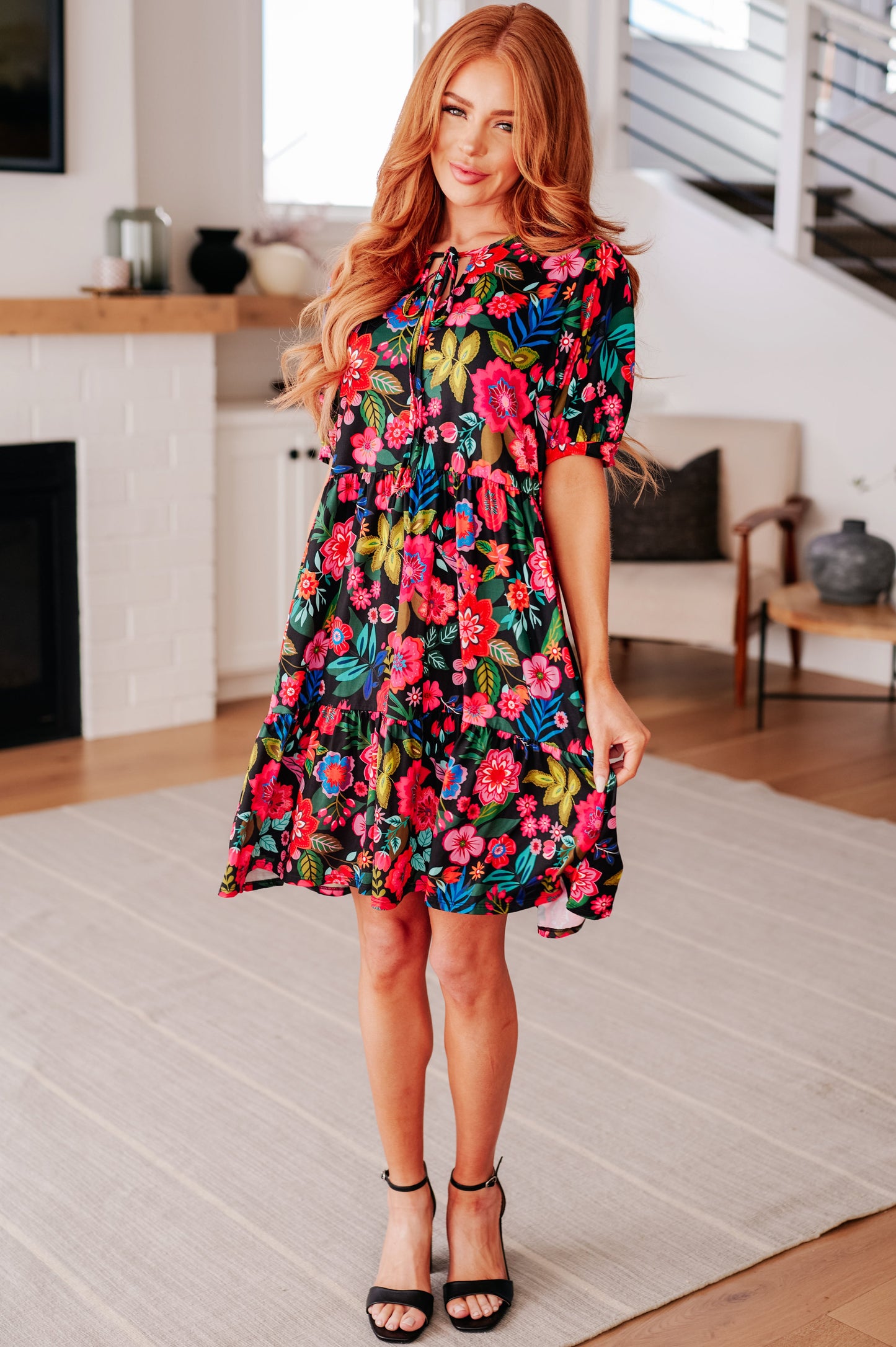 Kira Floral Tie Front Dress