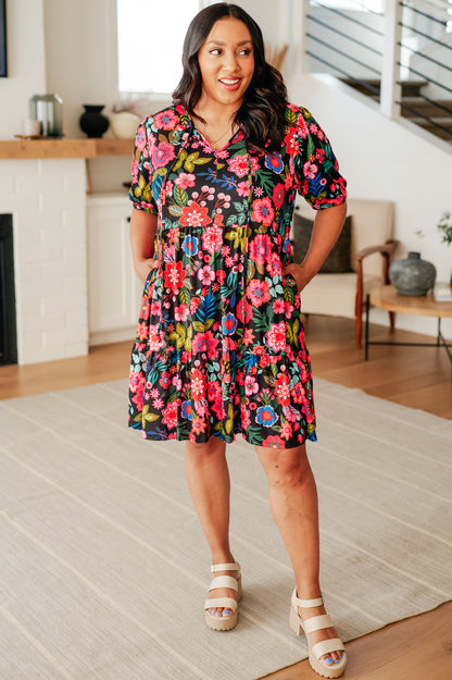 Kira Floral Tie Front Dress