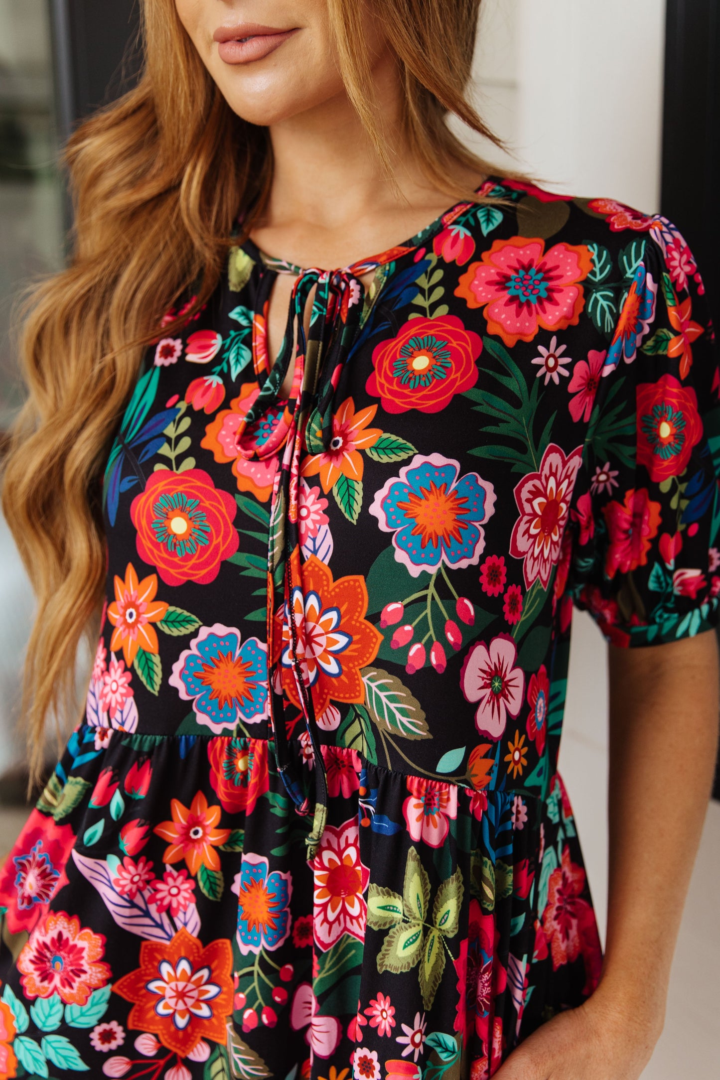 Kira Floral Tie Front Dress