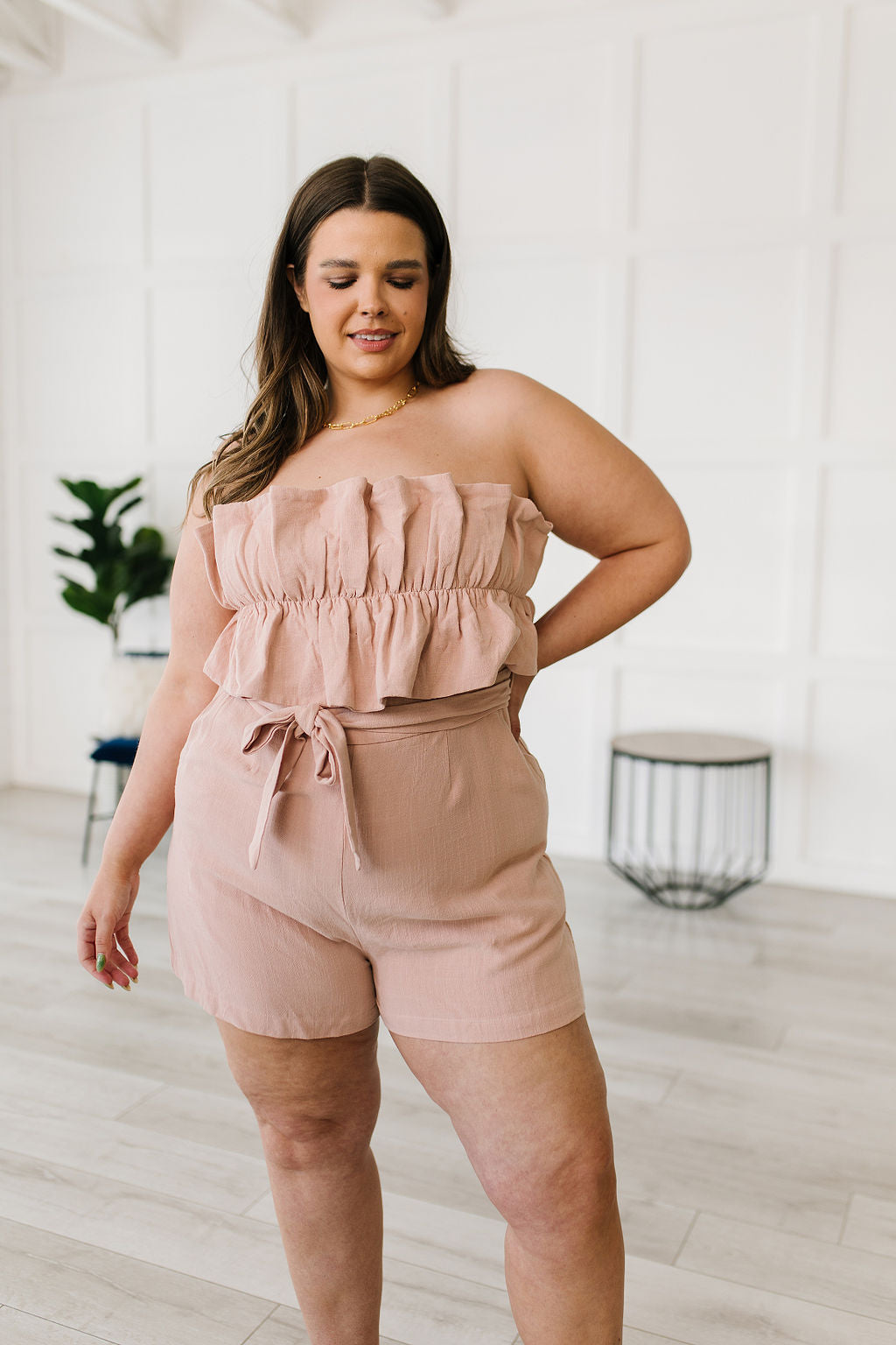 Danna Ruffle Tie Front Romper