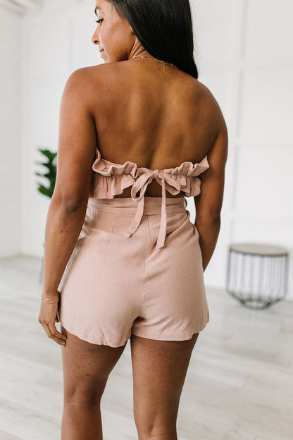 Danna Ruffle Tie Front Romper