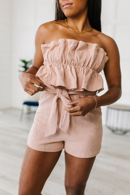 Danna Ruffle Tie Front Romper