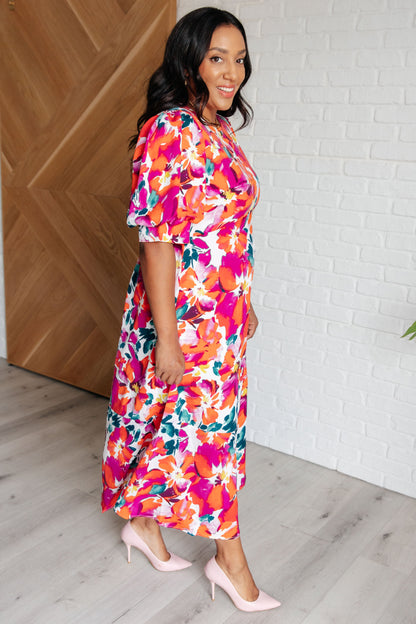 Veronica Balloon Sleeve Floral Maxi Dress