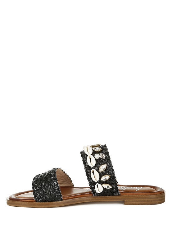 Camille Coastal Raffia Slip On Sandals