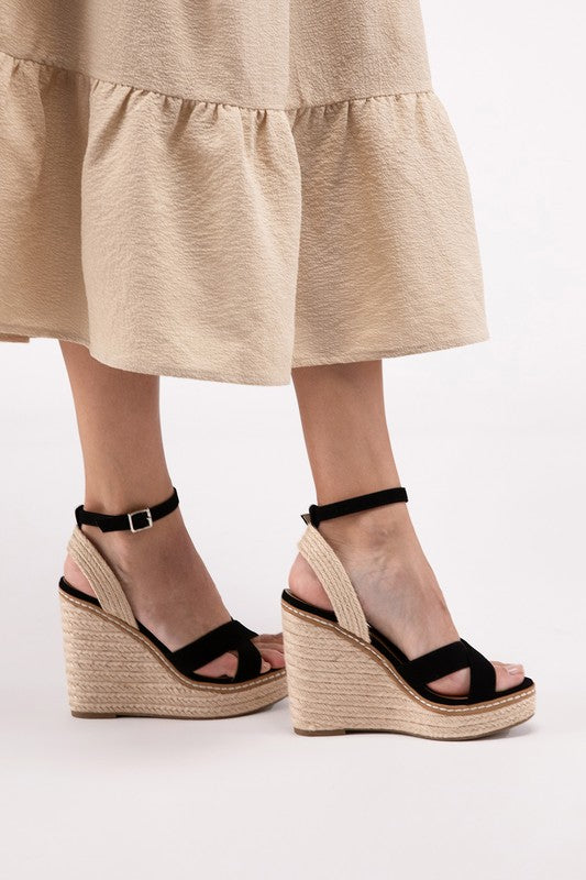 Amara Two Tone Platform Espadrille Wedge