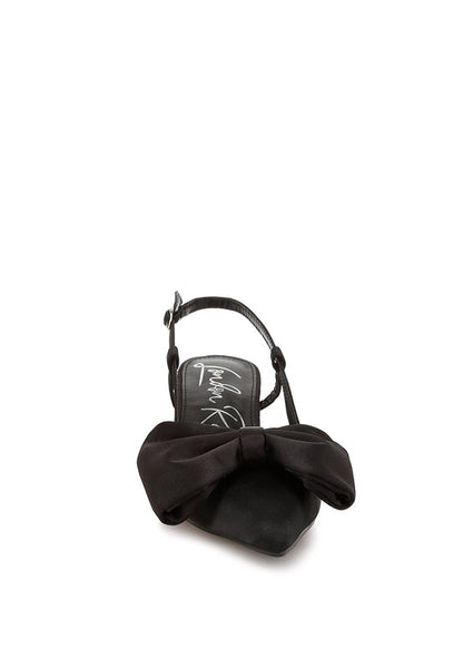 Oksha Satin Bow Slingback Sandals