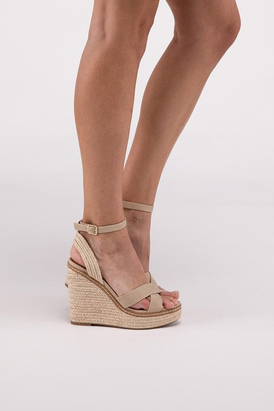 Amara Two Tone Platform Espadrille Wedge