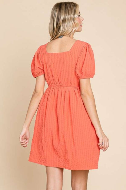 Lila Textured Short Sleeve Dress