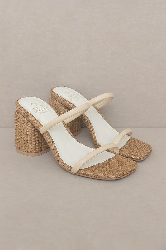 Margaret Woven Rattan Heels