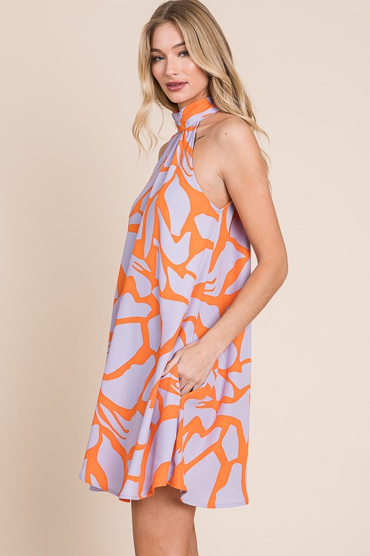 Heidi Resort Print Halter Dress