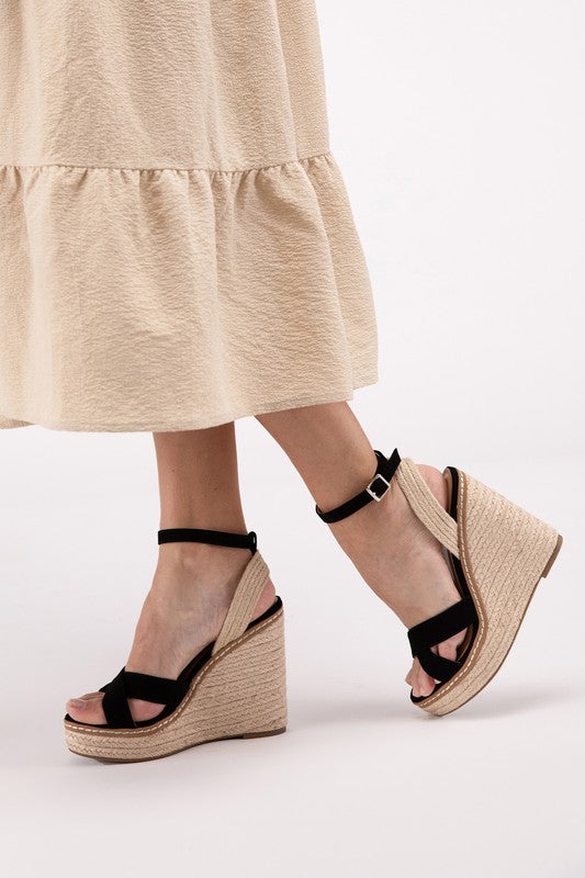 Amara Two Tone Platform Espadrille Wedge