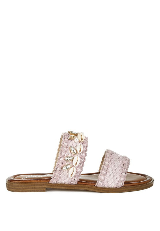 Camille Coastal Raffia Slip On Sandals