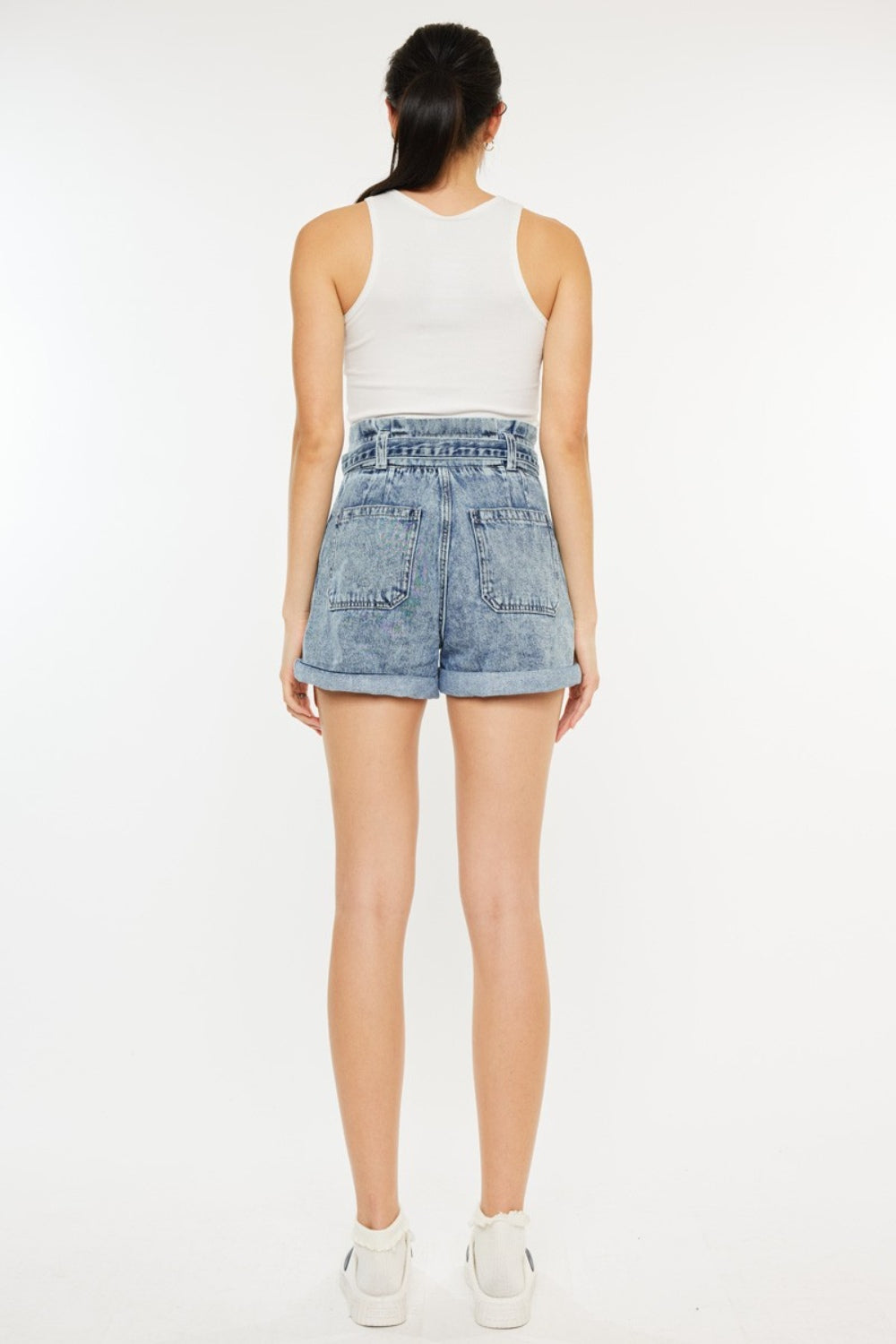 Kassie Ultra High Rise Paperbag Denim Shorts