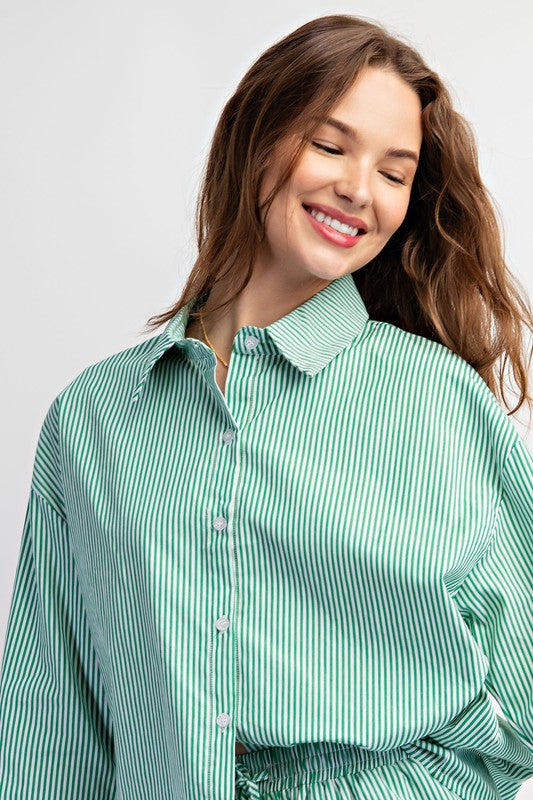 Kenzie Striped Button Down Short Set