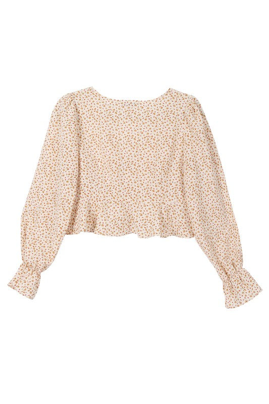 Rhea Floral Ruffle Top