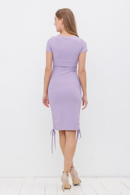 Tamryn Ribbed Tie Front Bodycon Dress