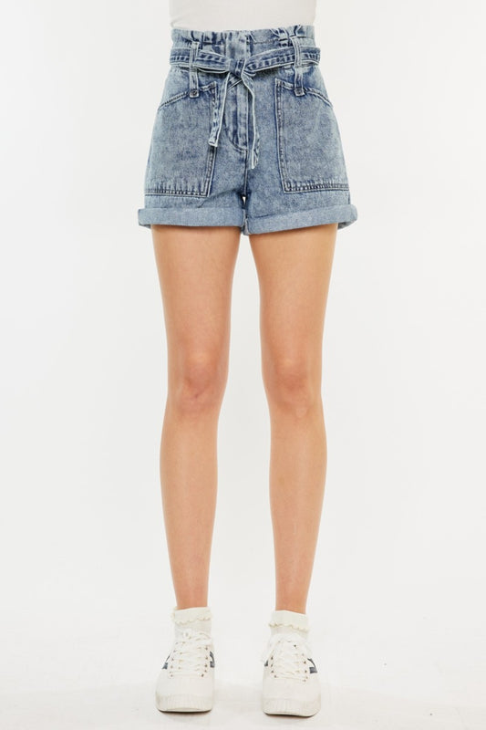 Kassie Ultra High Rise Paperbag Denim Shorts