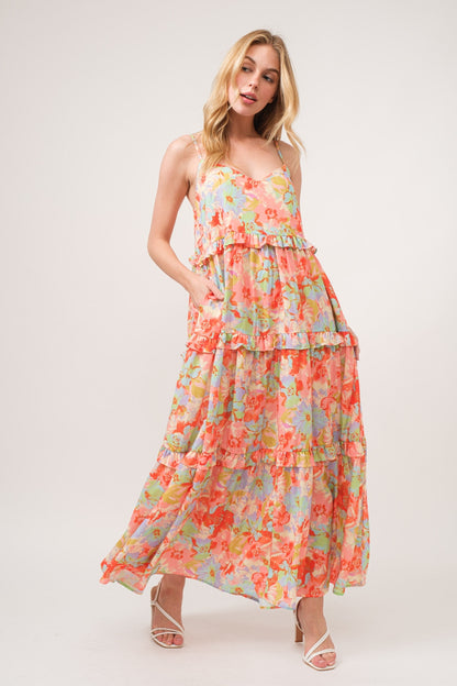 Bianca Floral Ruffled Maxi Dress