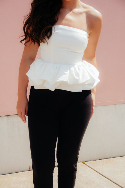 Audrey Strapless Ruffle Top - J. Madison & Co.