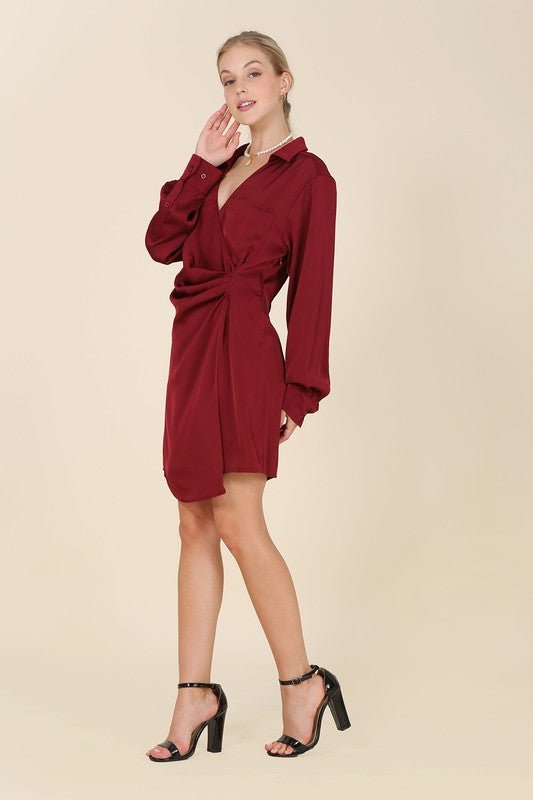 Autumn Satin Wrap Dress - J. Madison & Co.