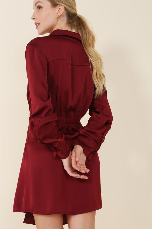 Autumn Satin Wrap Dress - J. Madison & Co.