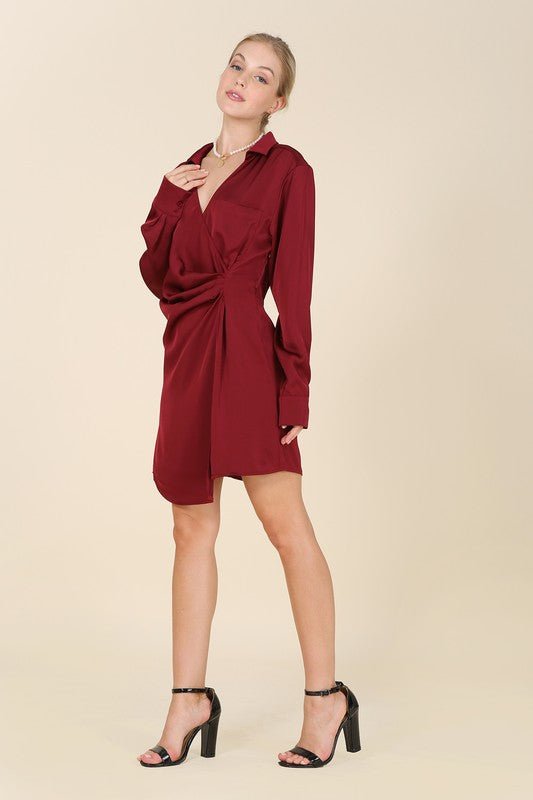 Autumn Satin Wrap Dress - J. Madison & Co.