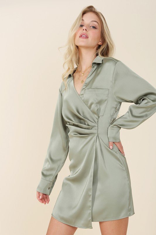 Autumn Satin Wrap Dress - J. Madison & Co.