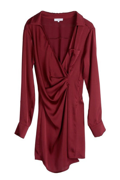 Autumn Satin Wrap Dress - J. Madison & Co.