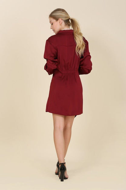 Autumn Satin Wrap Dress - J. Madison & Co.