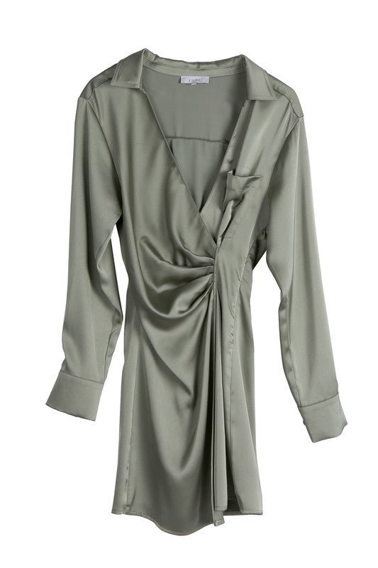 Autumn Satin Wrap Dress - J. Madison & Co.