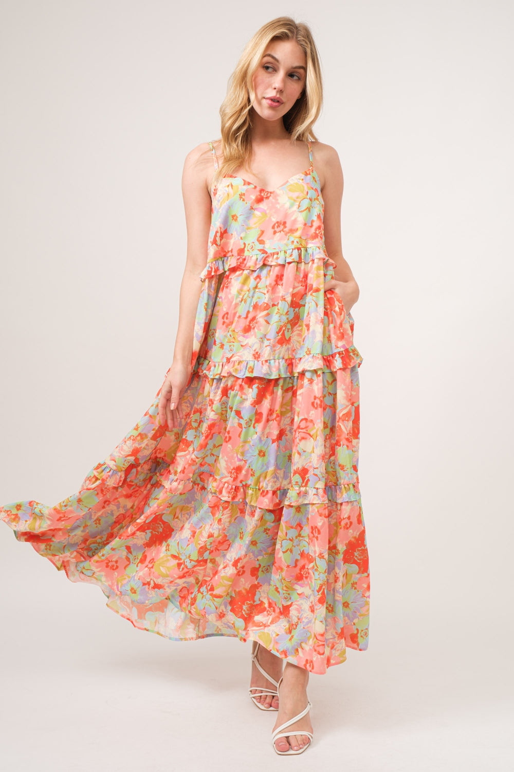 Bianca Floral Ruffled Maxi Dress