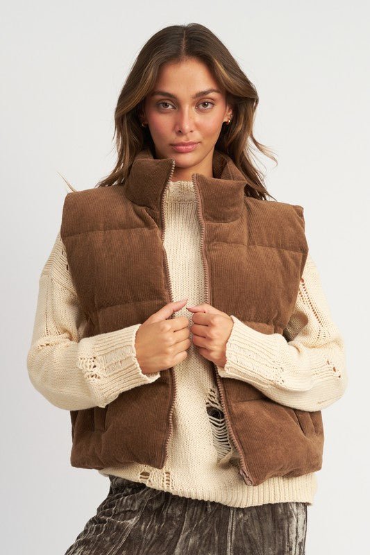 Corduroy Puffer Vest - J. Madison & Co.