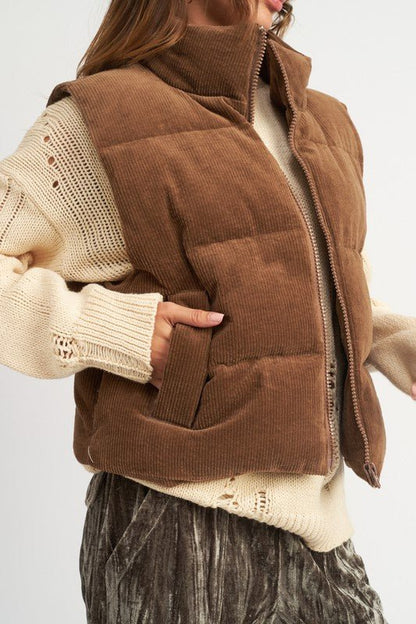 Corduroy Puffer Vest - J. Madison & Co.