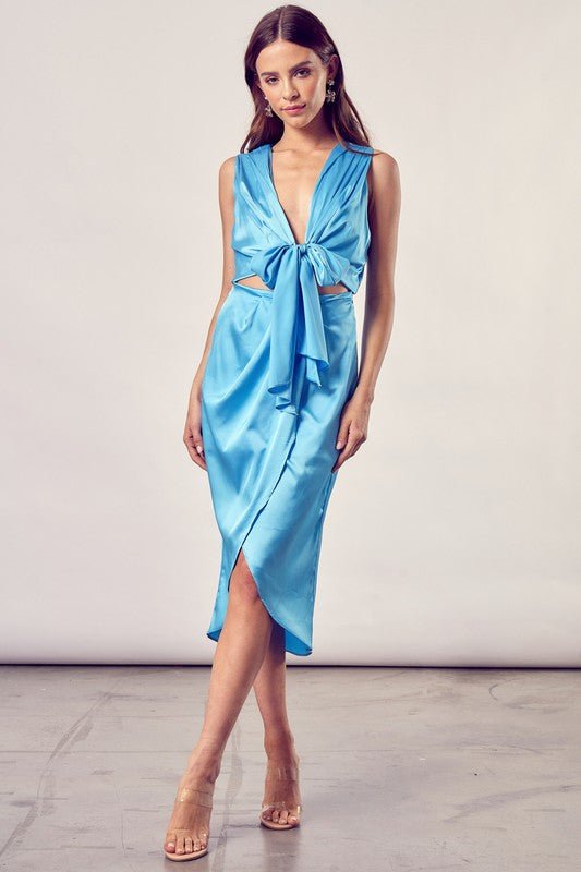 Ellena Tie Front Midi Dress - J. Madison & Co.