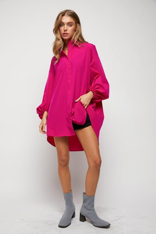 Meredith Tie Sleeve Shirt Dress - J. Madison & Co.