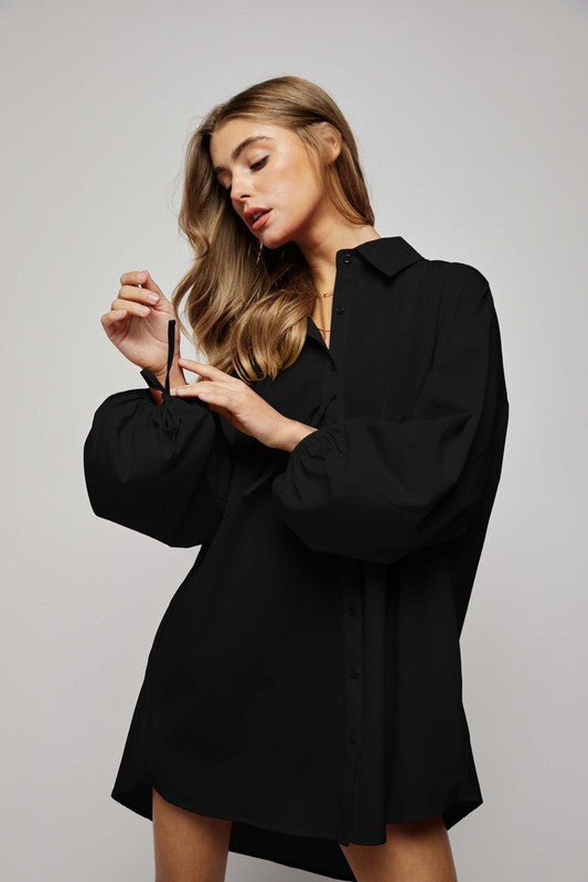 Meredith Tie Sleeve Shirt Dress - J. Madison & Co.