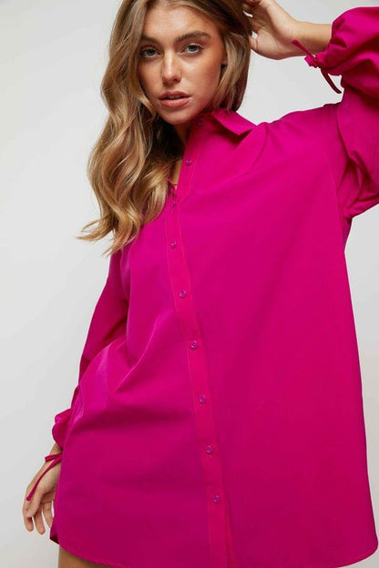 Meredith Tie Sleeve Shirt Dress - J. Madison & Co.