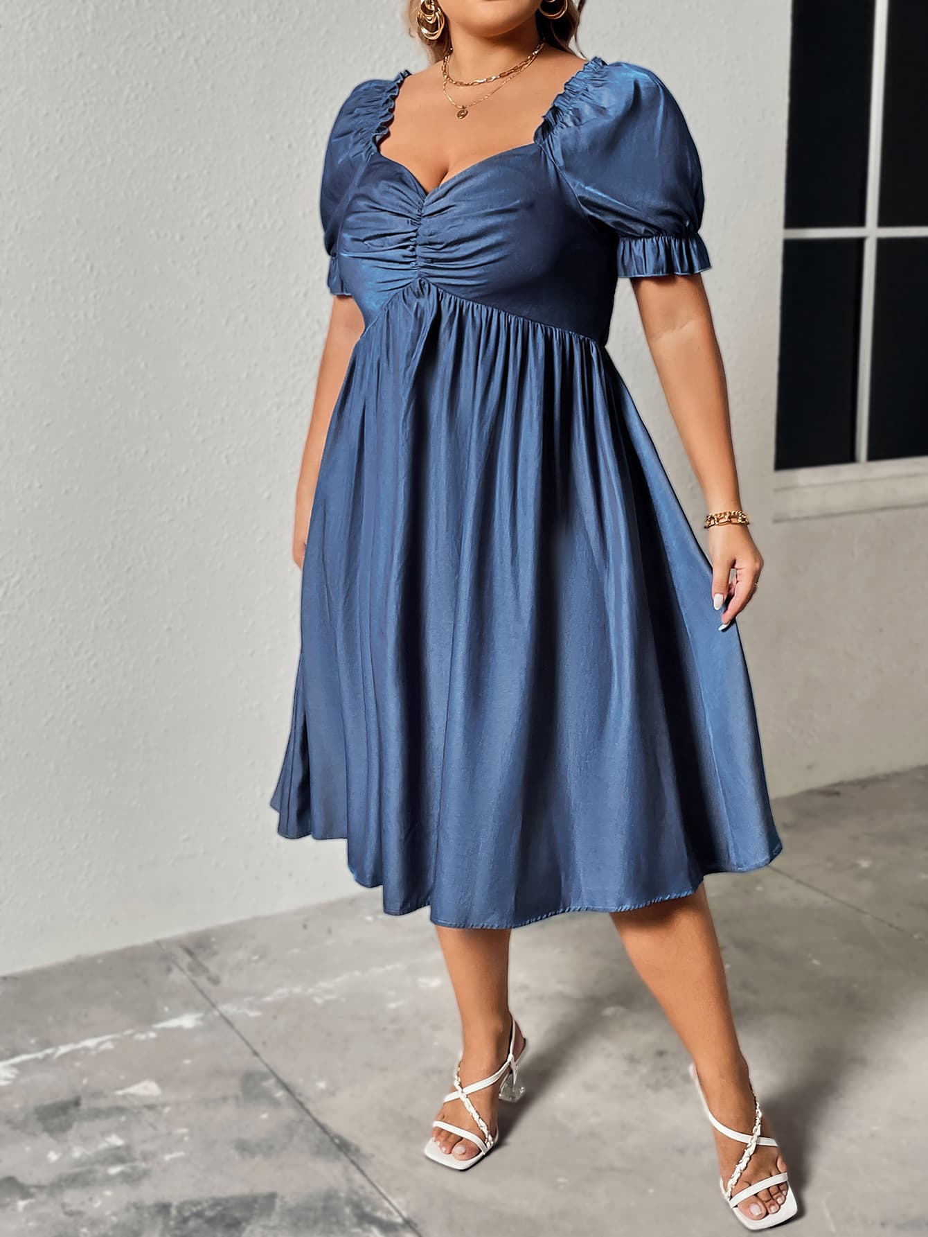 Sweetheart Ruched Midi Dress - J. Madison & Co.